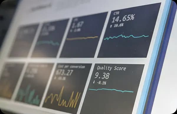 Data analytics dashboard showing satellite imagery analysis